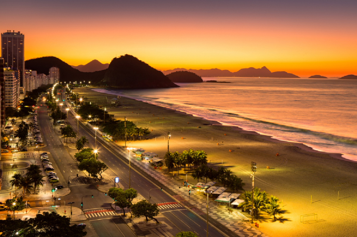 Praia de Copacabana a noite